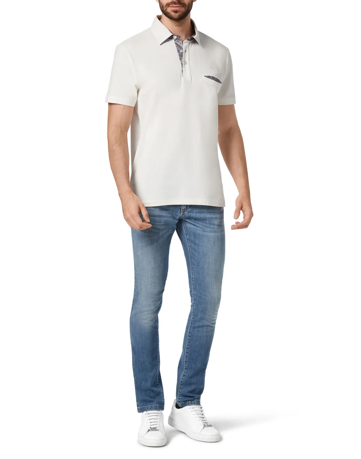 Polo shirt SS Paisley, цвет: Белый