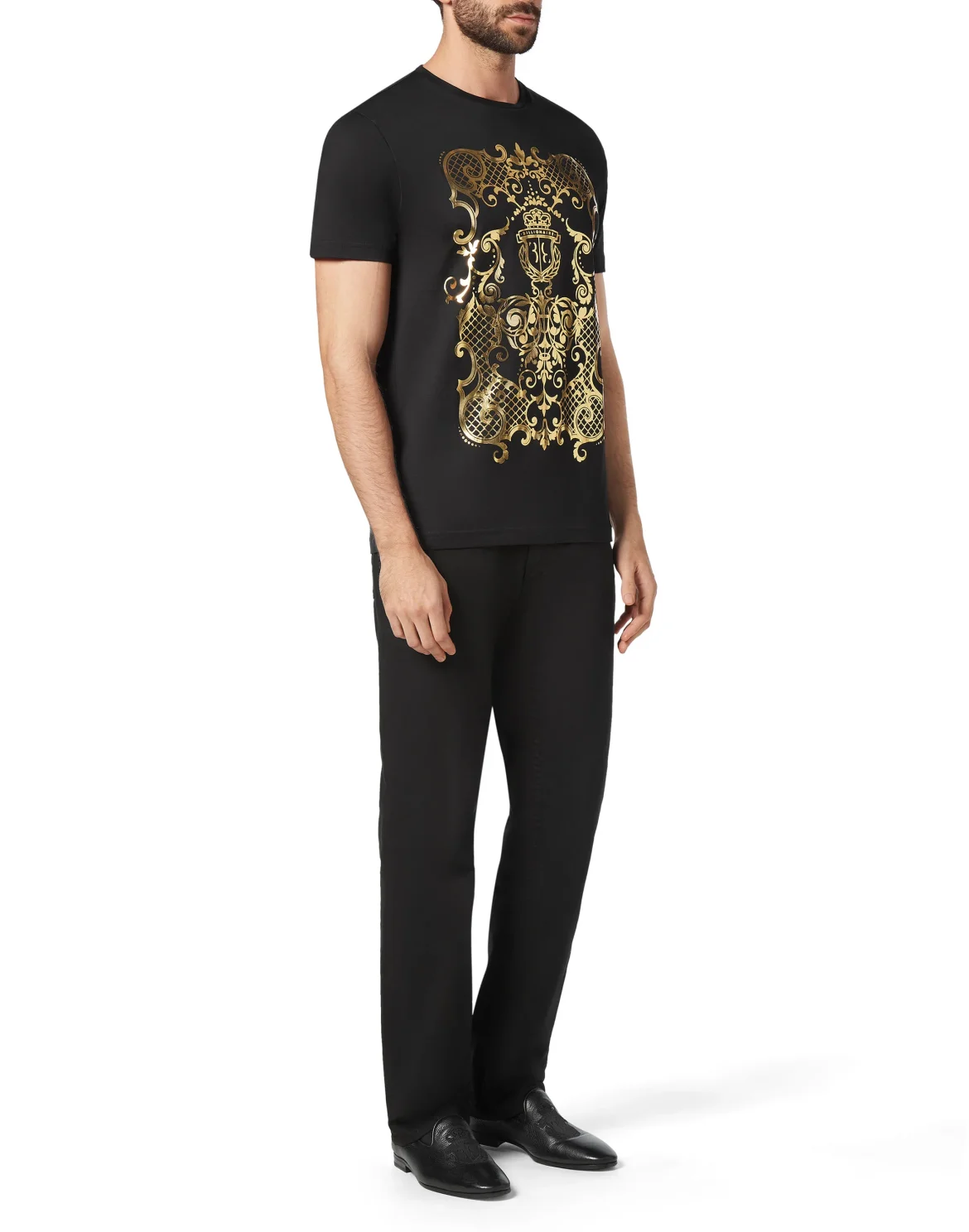 T-shirt Round Neck SS Baroque, цвет: Черный