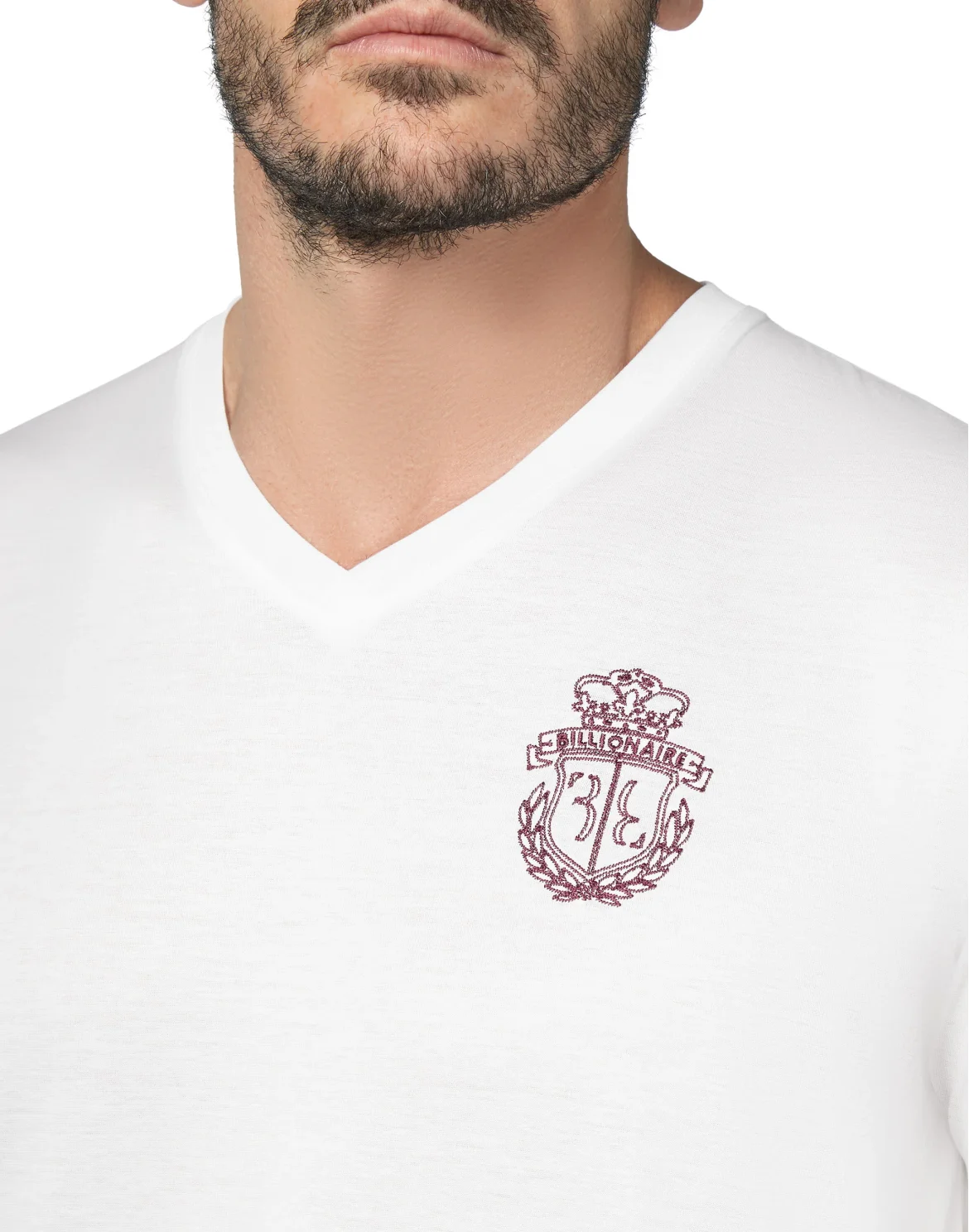 T-shirt V-Neck SS Crest, цвет: Белый