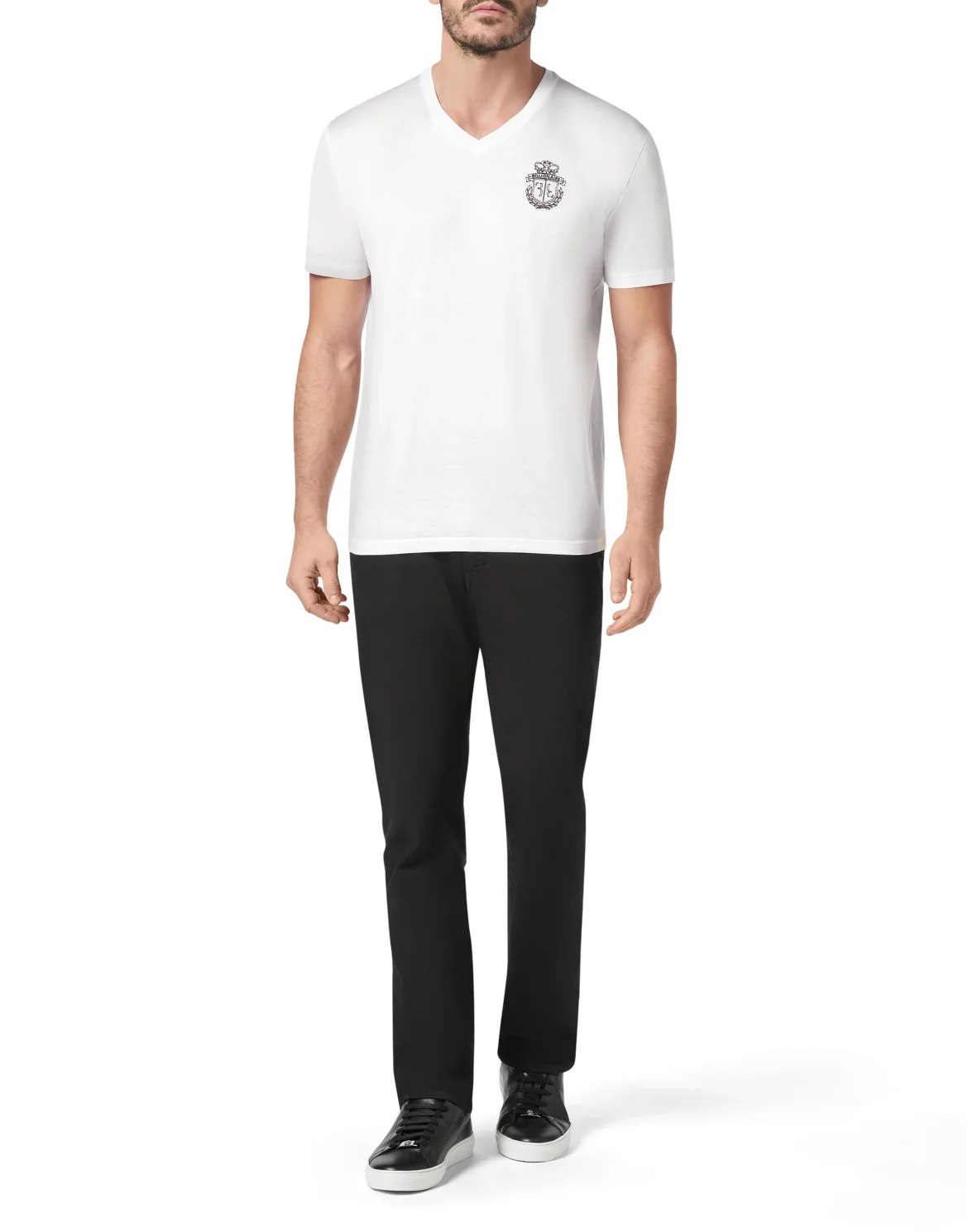 T-shirt V-Neck SS Crest, цвет: Белый