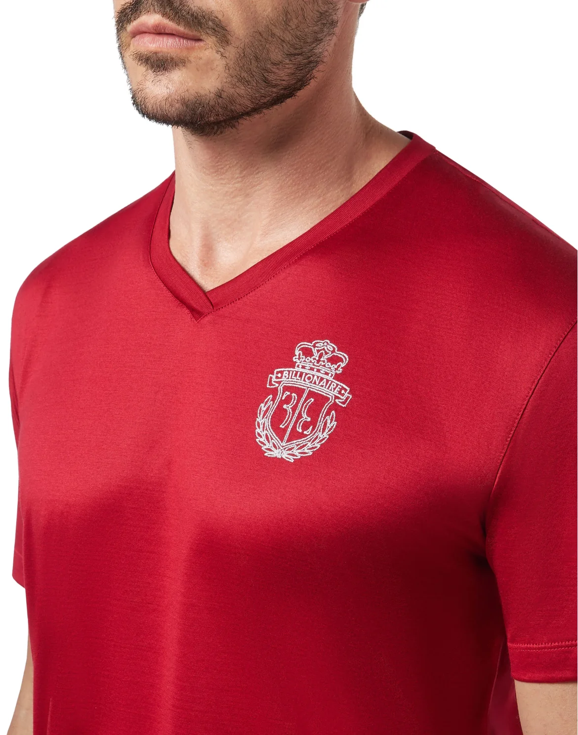 T-shirt V-Neck SS Crest, цвет: Красный