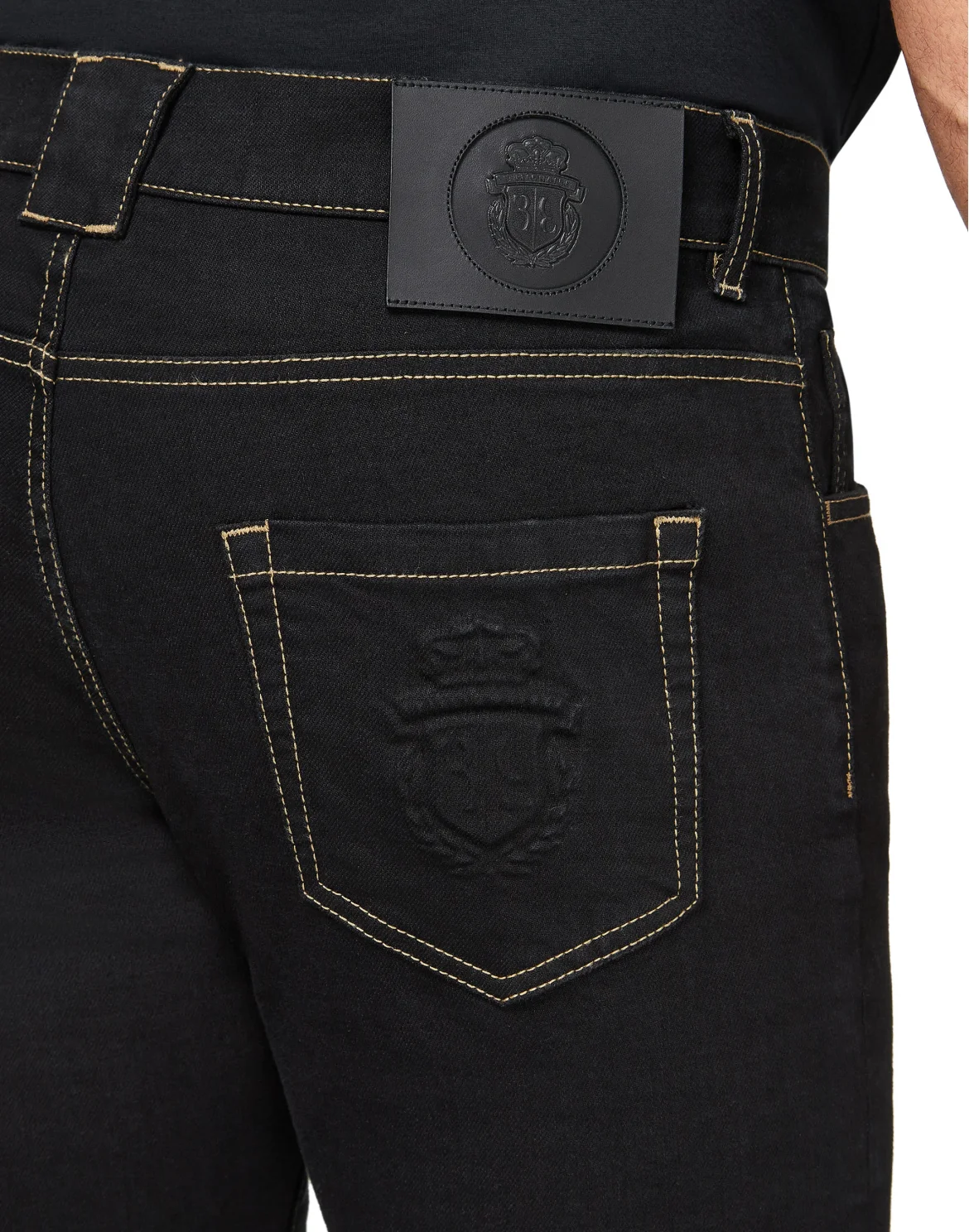 Denim Super Straight Cut Embroidery Double B, цвет: Черный