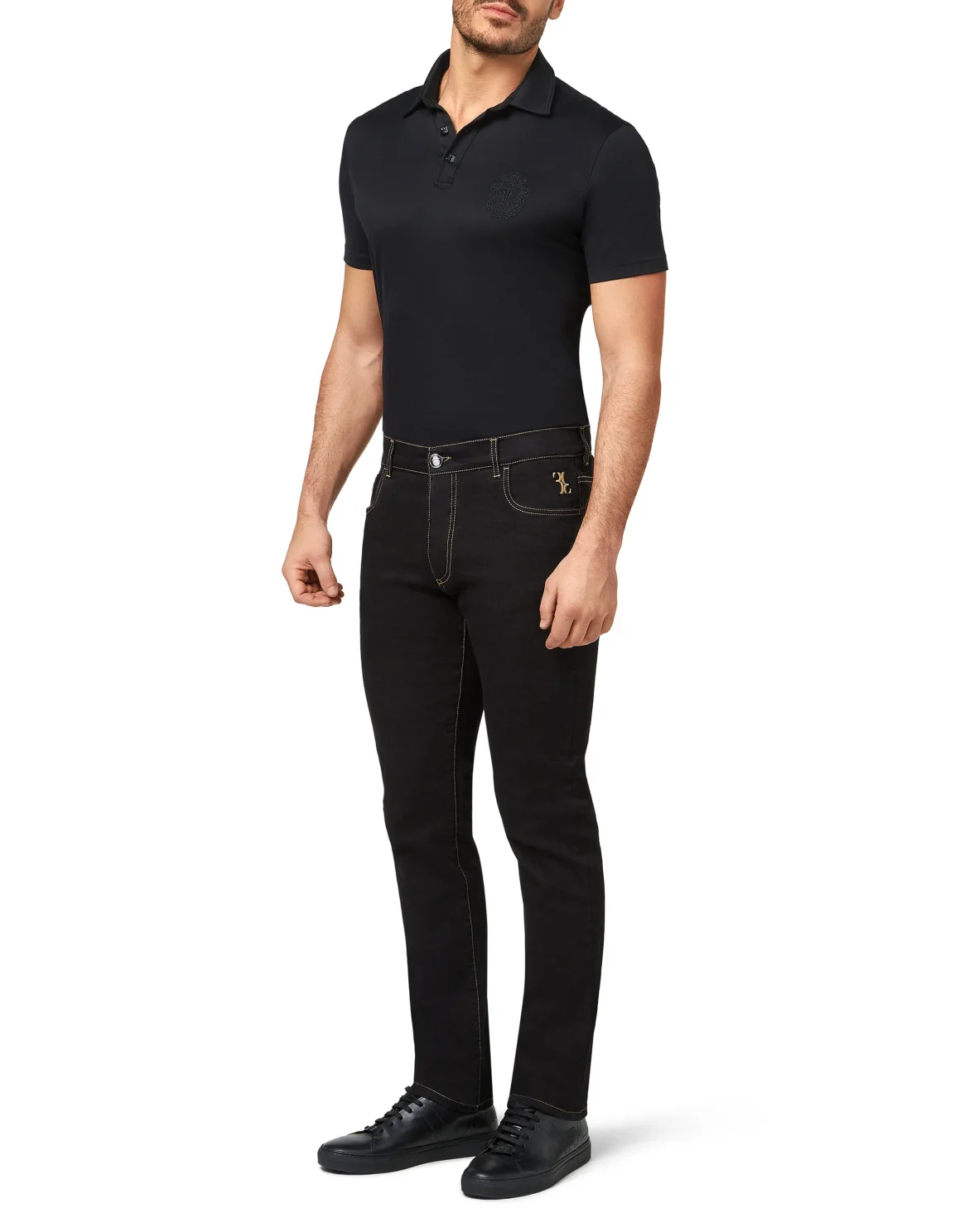 Denim Super Straight Cut Embroidery Double B, цвет: Черный