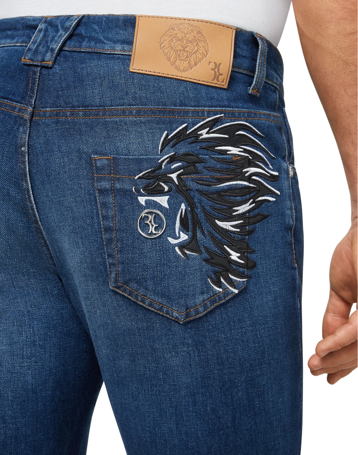 Denim Super Straight Cut Embroidery Istitutional, цвет: Синий