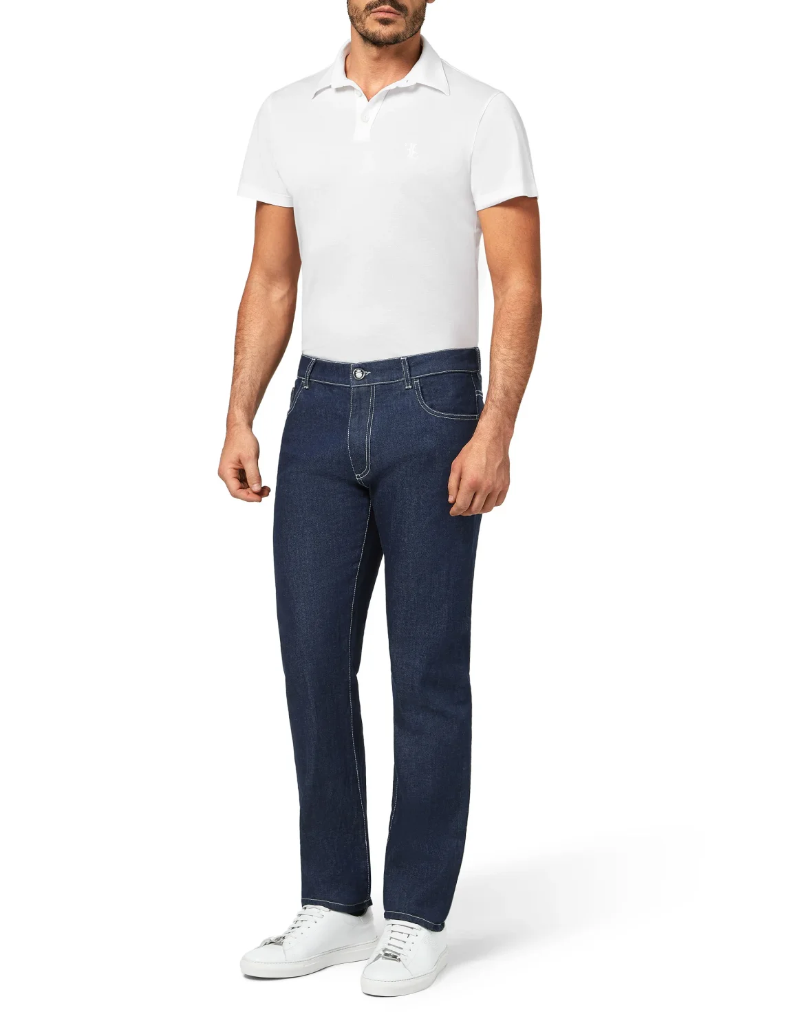 Denim Super Straight Cut Embroidery Istitutional, цвет: Синий