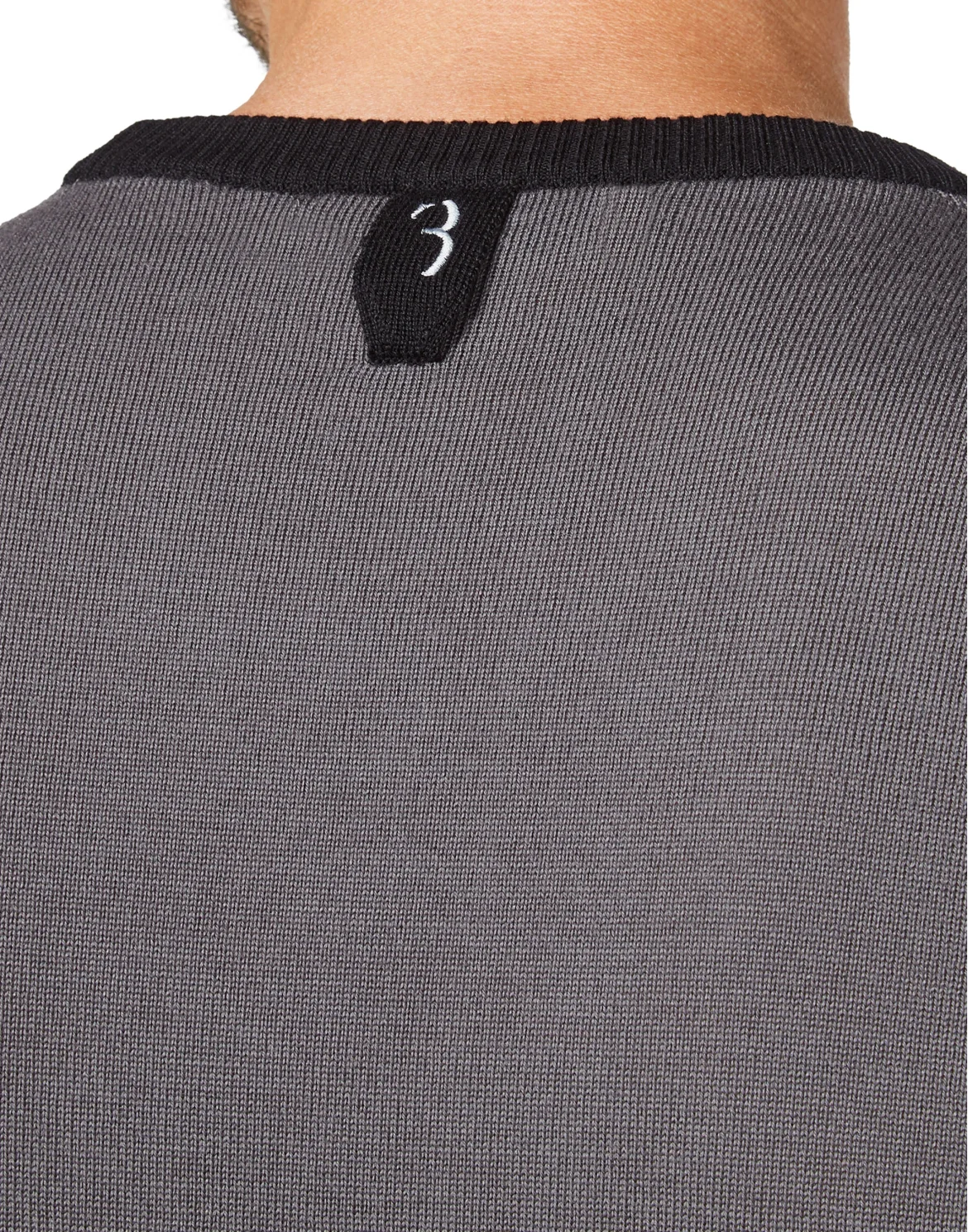Merino wool Pullover Round Neck LS Color Block, цвет: Серый