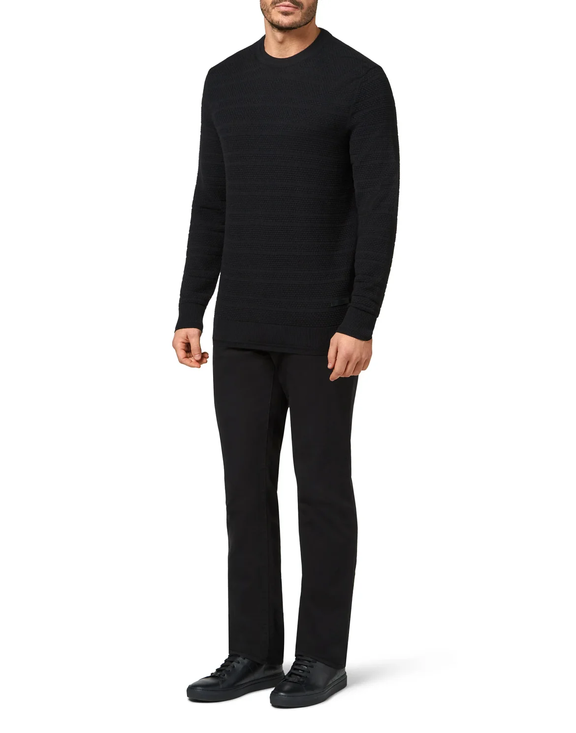 Merino wool Pullover Round Neck LS Istitutional, цвет: Черный