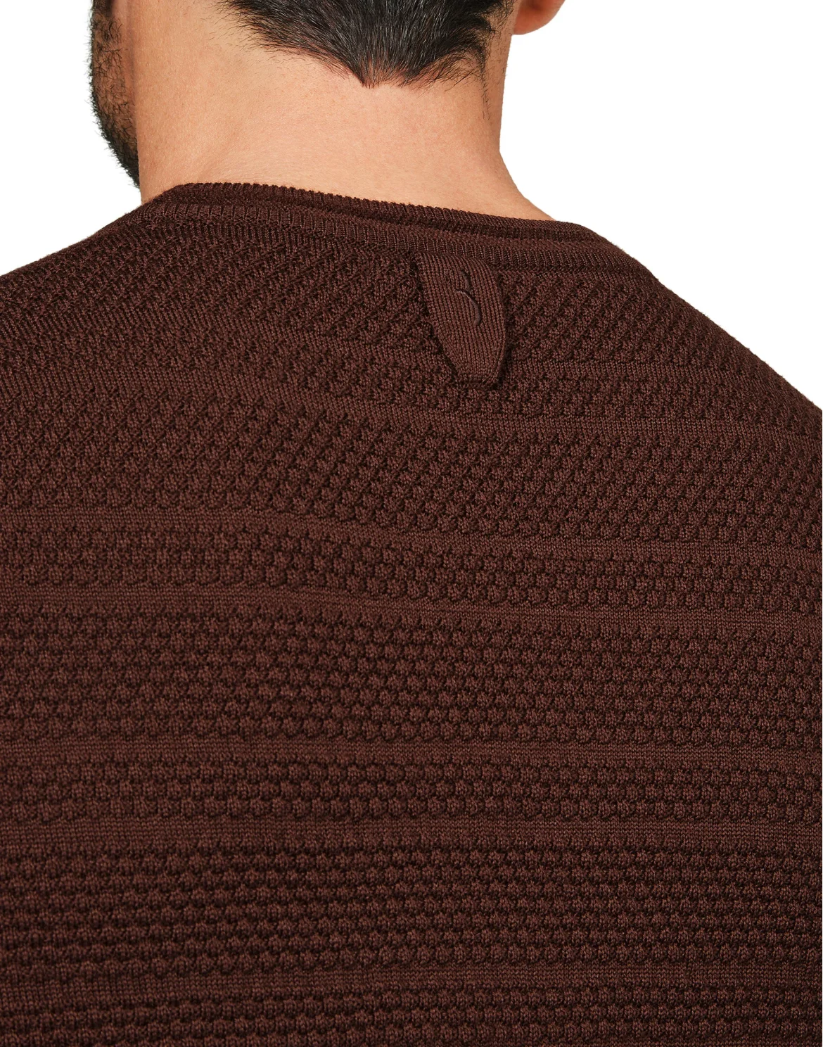 Merino wool Pullover Round Neck LS Istitutional, цвет: Коричневый