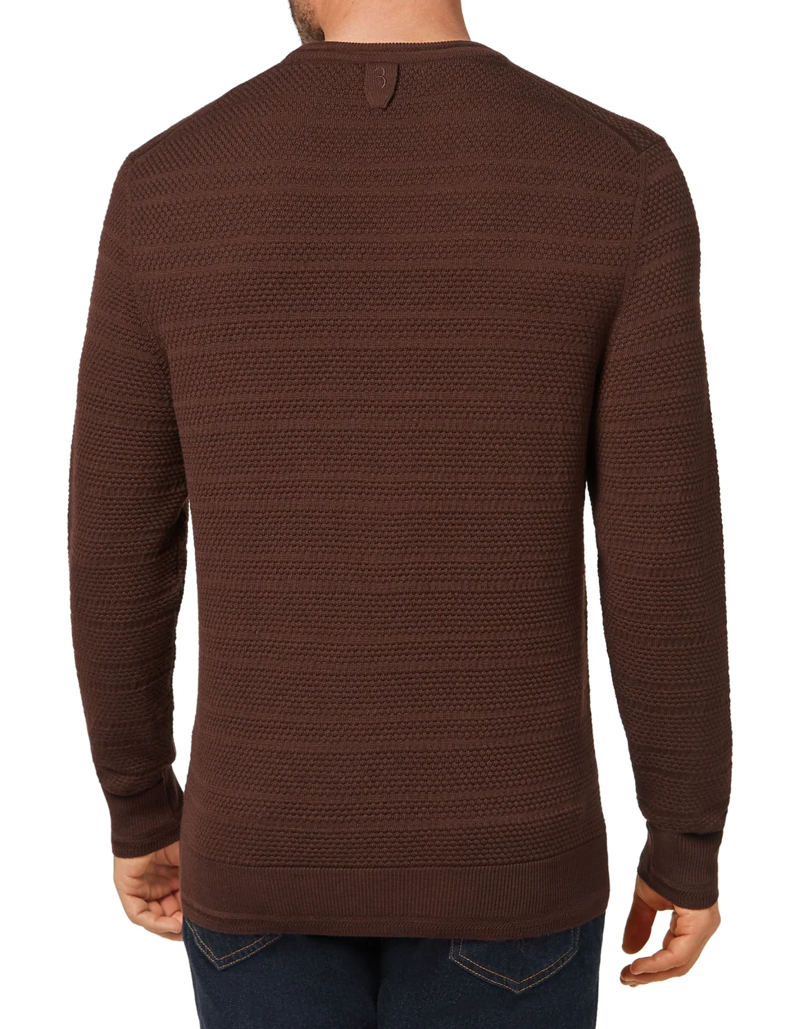 Merino wool Pullover Round Neck LS Istitutional, цвет: Коричневый