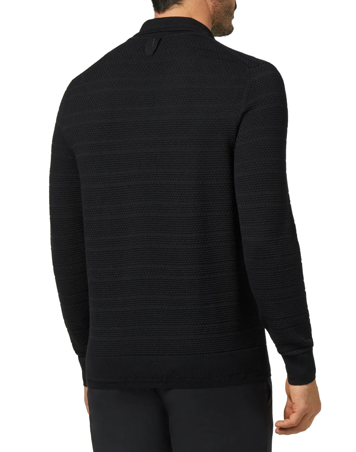 Merino wool Pullover zip mock Istitutional, цвет: Черный