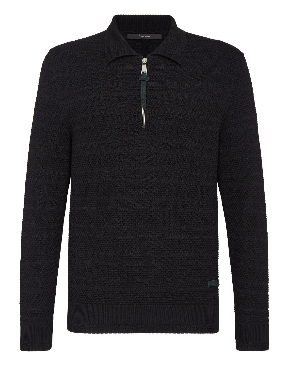 Merino wool Pullover zip mock Istitutional, цвет: Черный