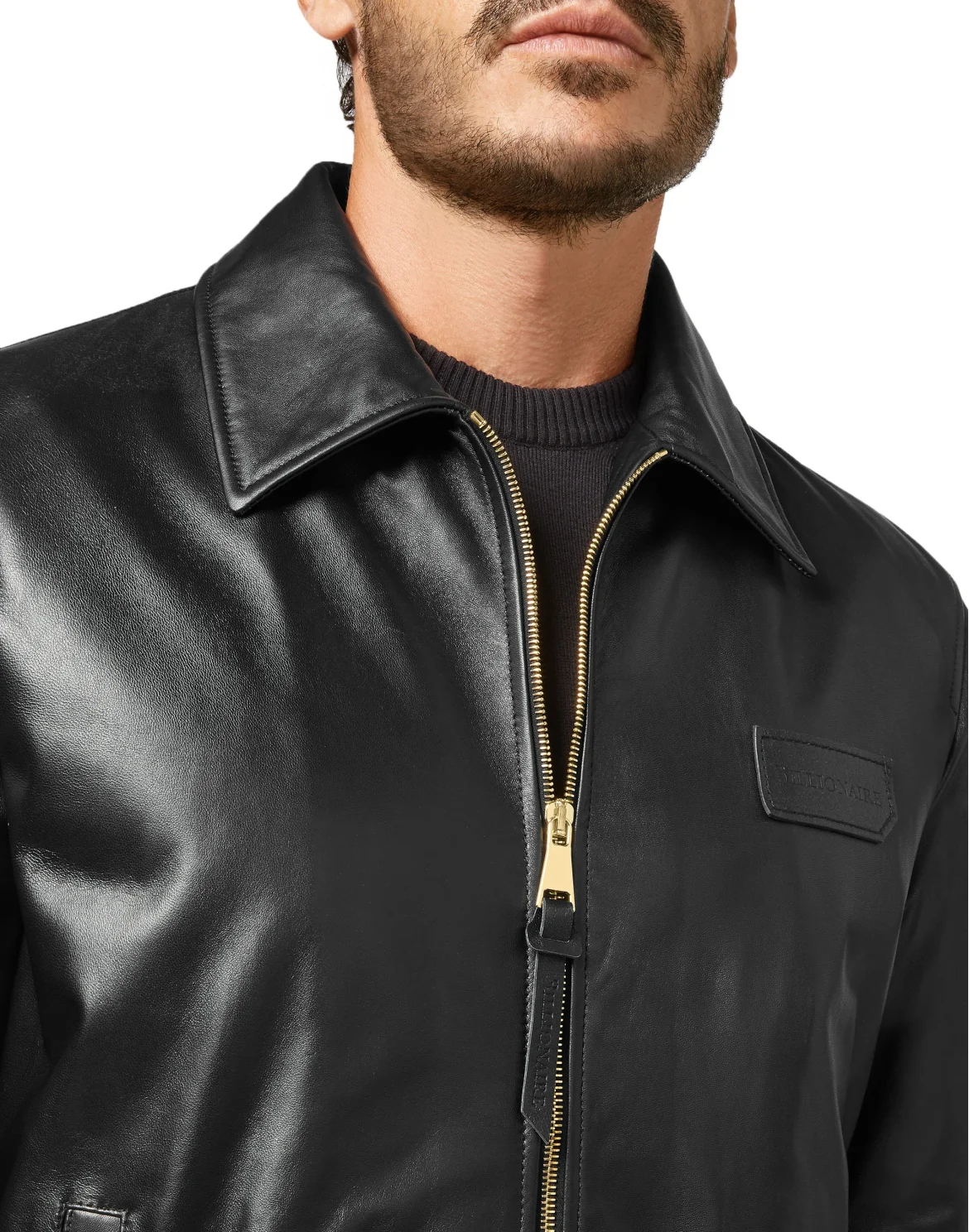 Leather Bomber Istitutional, цвет: Черный