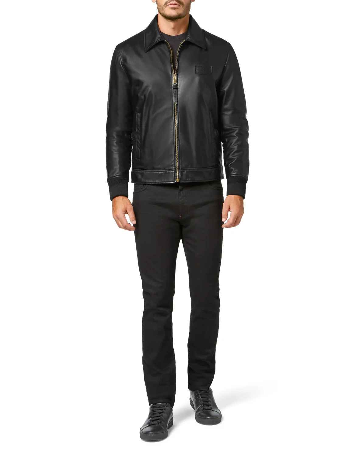 Leather Bomber Istitutional, цвет: Черный