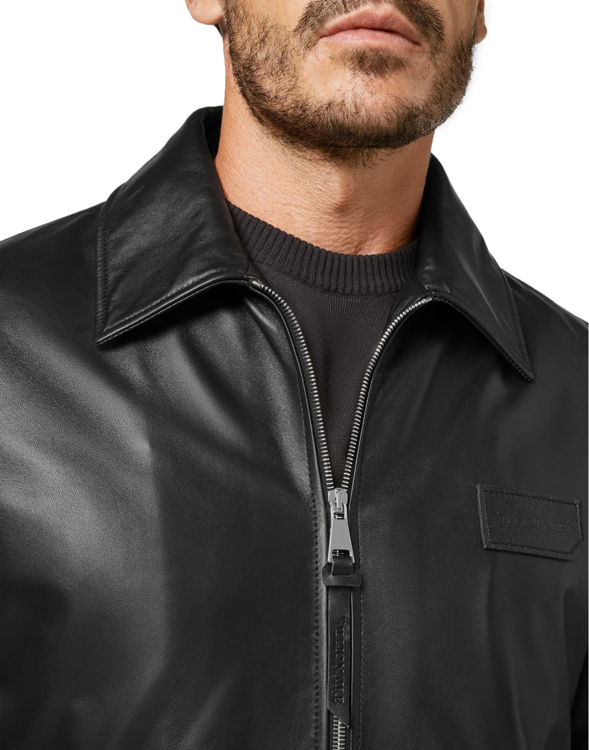 Leather Bomber Istitutional, цвет: Черный