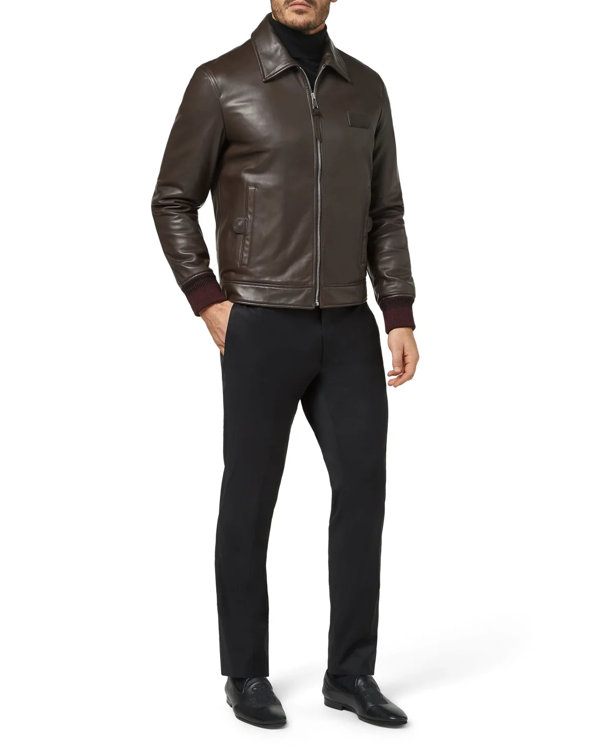 Leather Bomber Istitutional, цвет: Коричневый