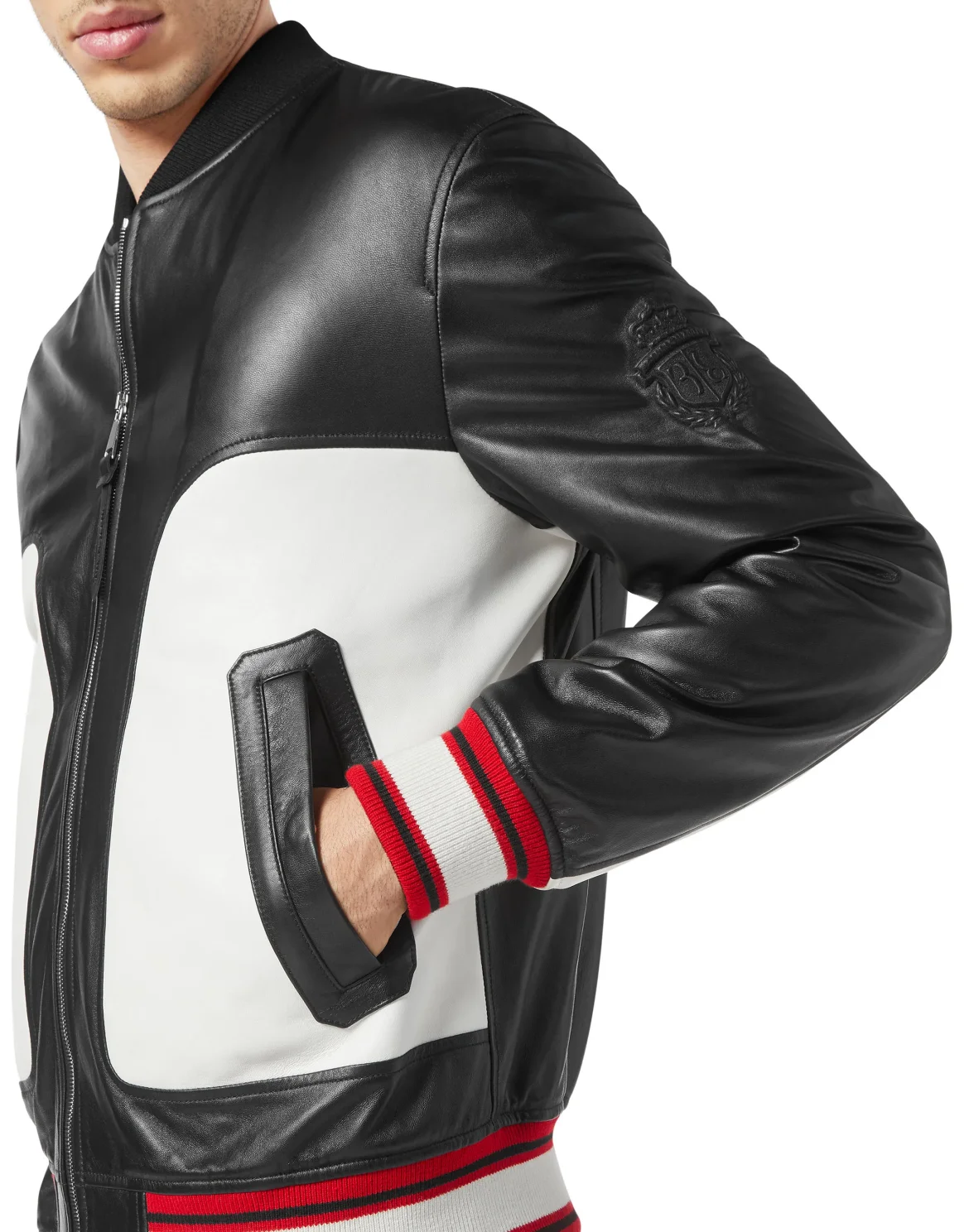 Leather Bomber Crest, цвет: Черный