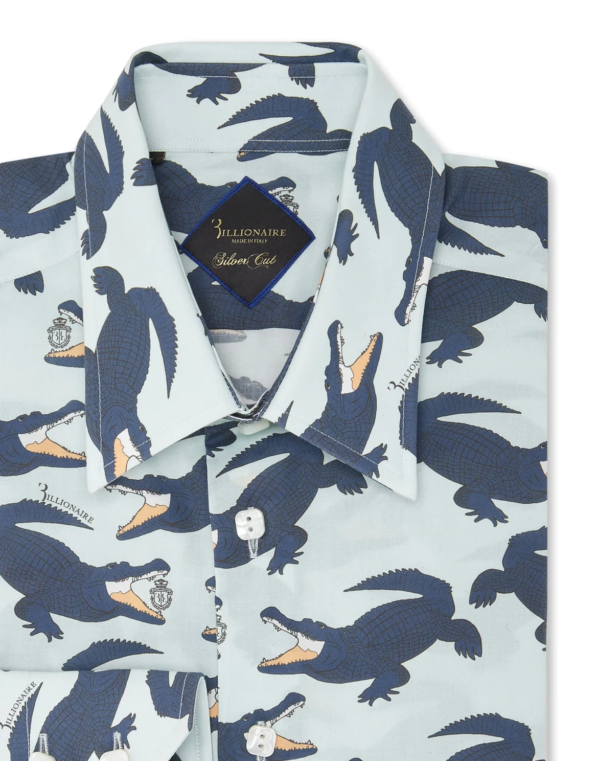 Shirt Silver Cut LS All over print Crocodile, цвет: Синий