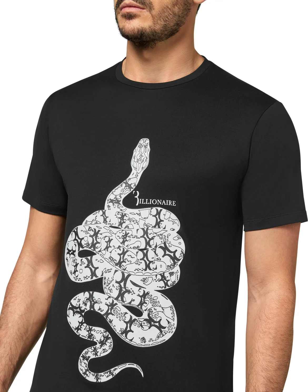 T-shirt Round Neck SS Snake, цвет: Черный