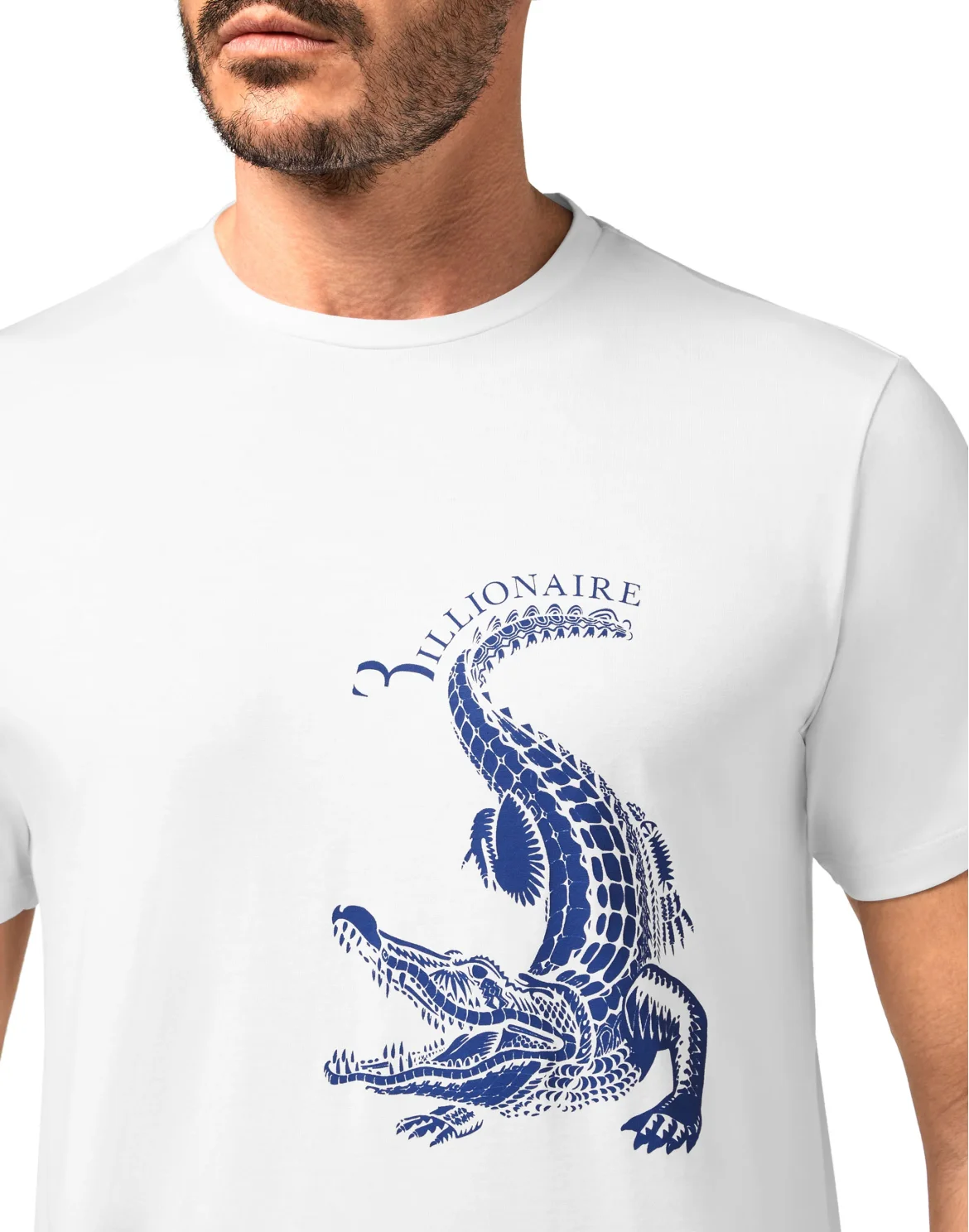T-shirt Round Neck SS print Crocodile, цвет: Белый