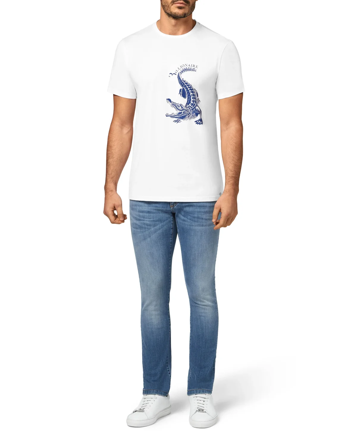 T-shirt Round Neck SS print Crocodile, цвет: Белый