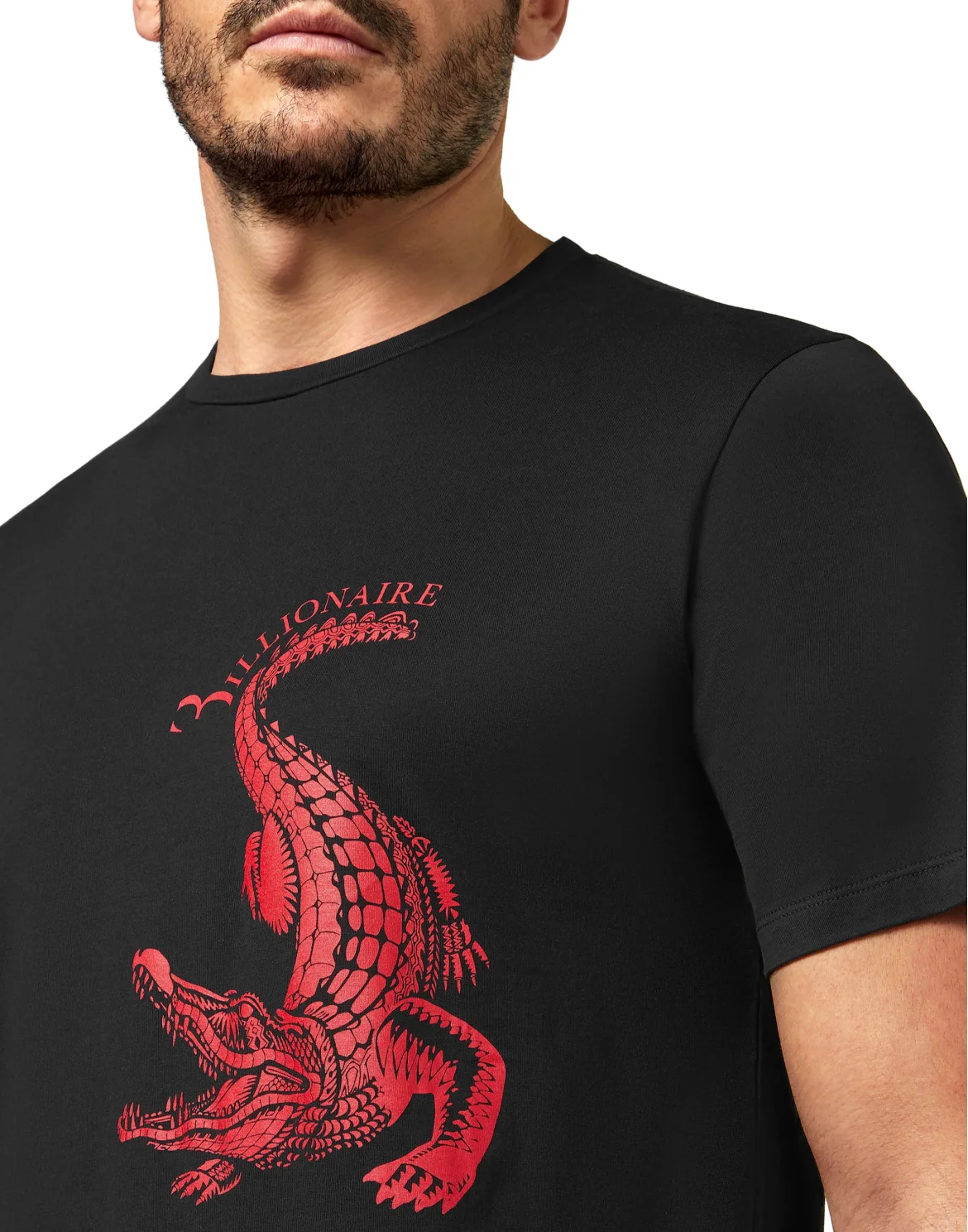T-shirt Round Neck SS print Crocodile, цвет: Черный