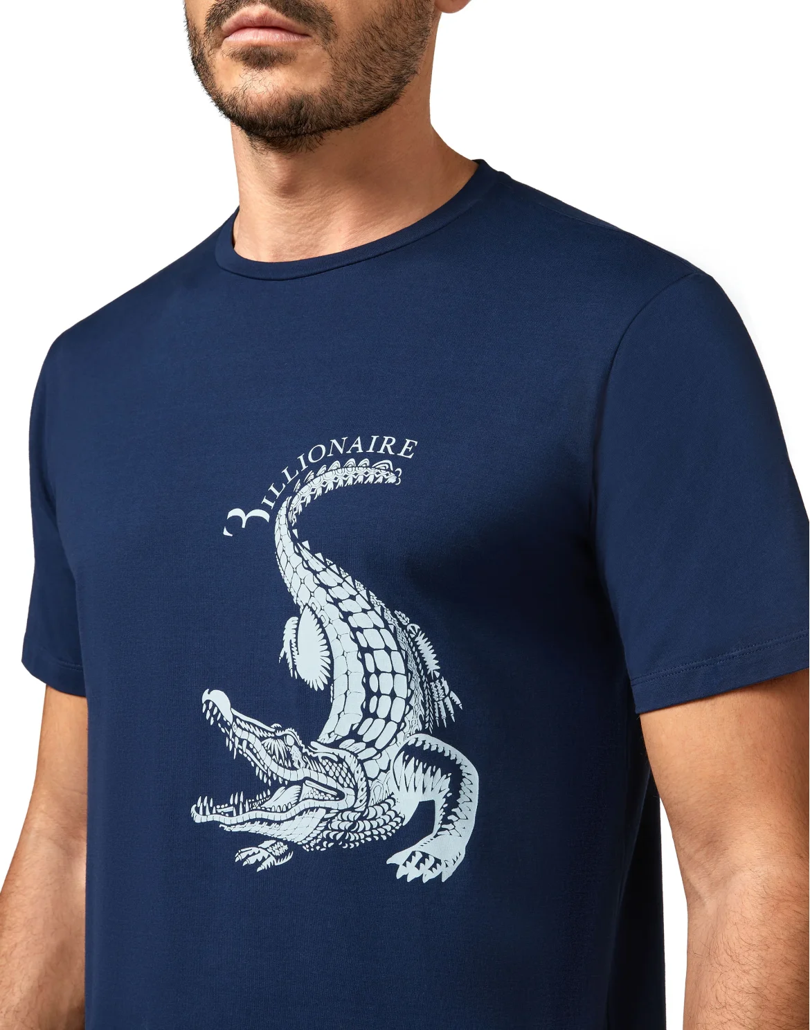 T-shirt Round Neck SS print Crocodile, цвет: Синий