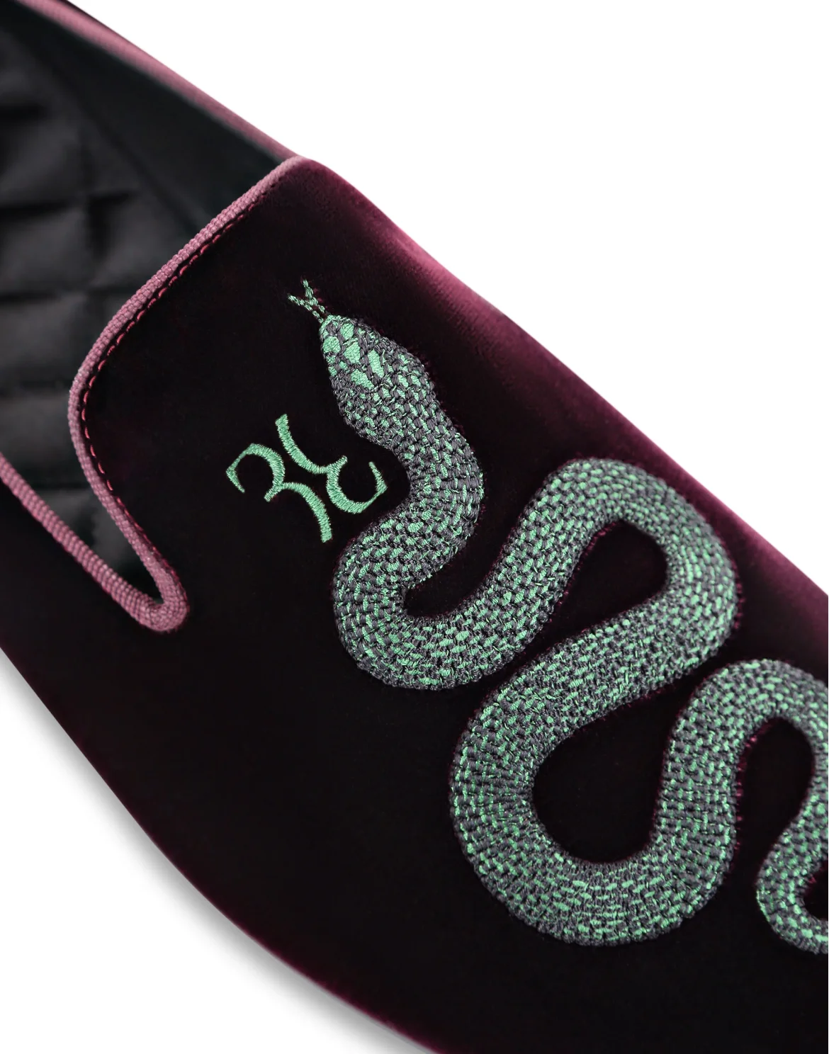 Velvet Loafers Snake, цвет: Красный