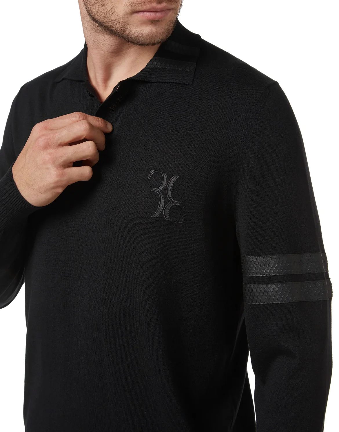 Knit Pullover Polo-Neck LS, цвет: Черный