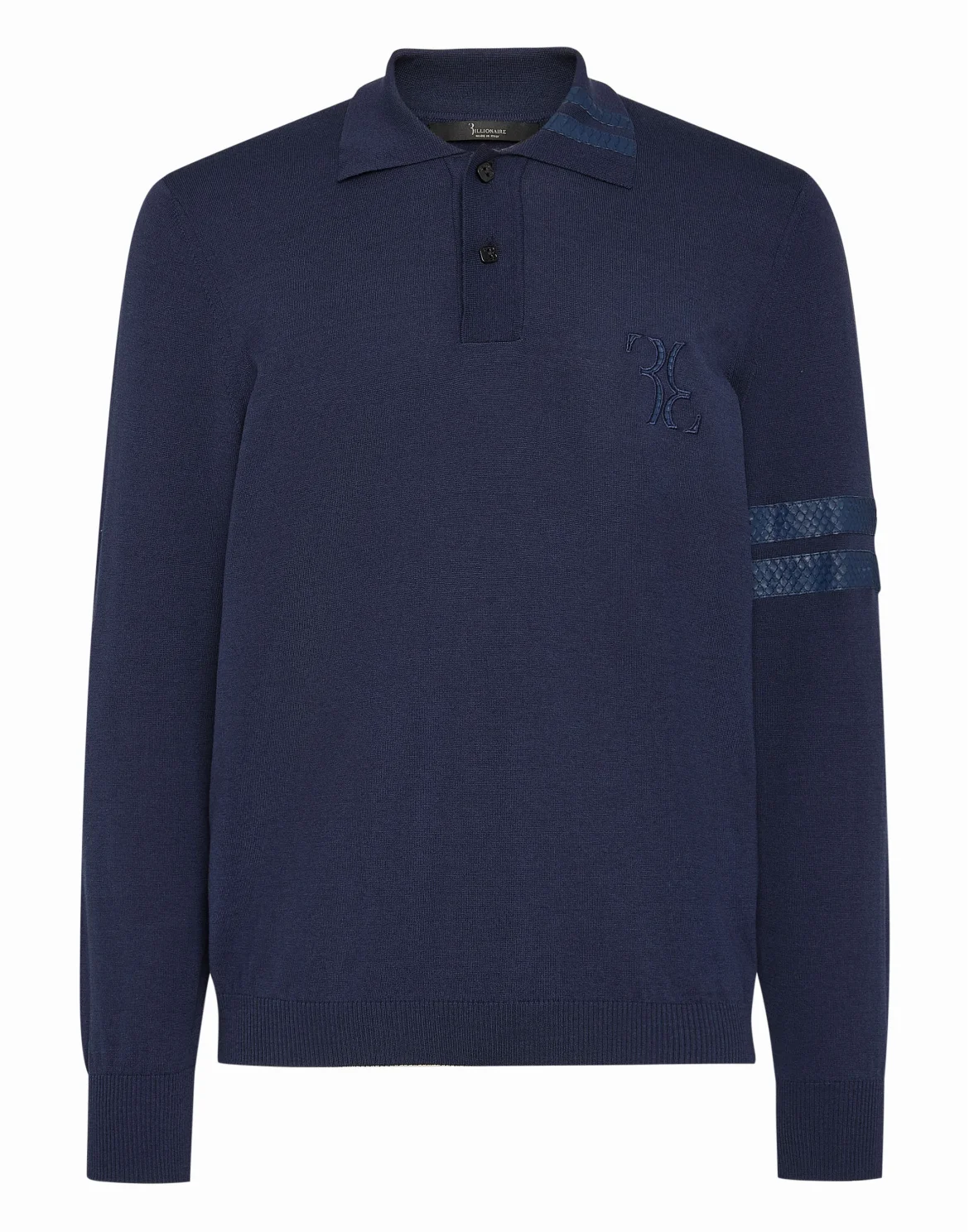 Knit Pullover Polo-Neck LS, цвет: Синий
