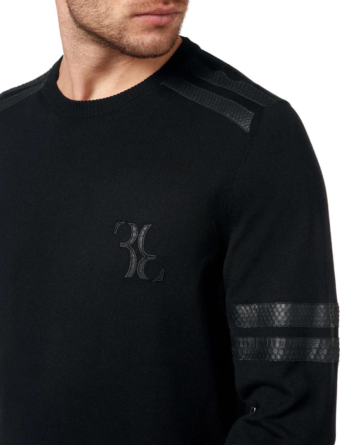 Knit Pullover Round Neck LS, цвет: Черный