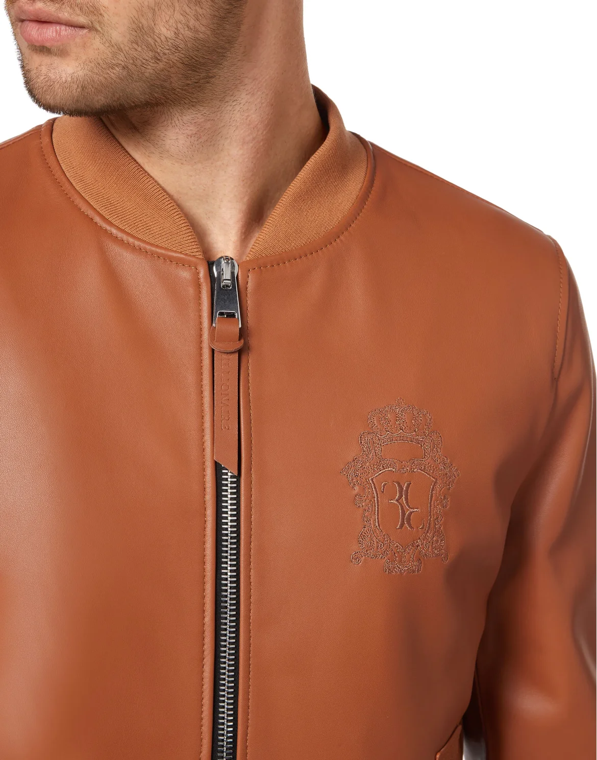 Leather Bomber, цвет: Коричневый