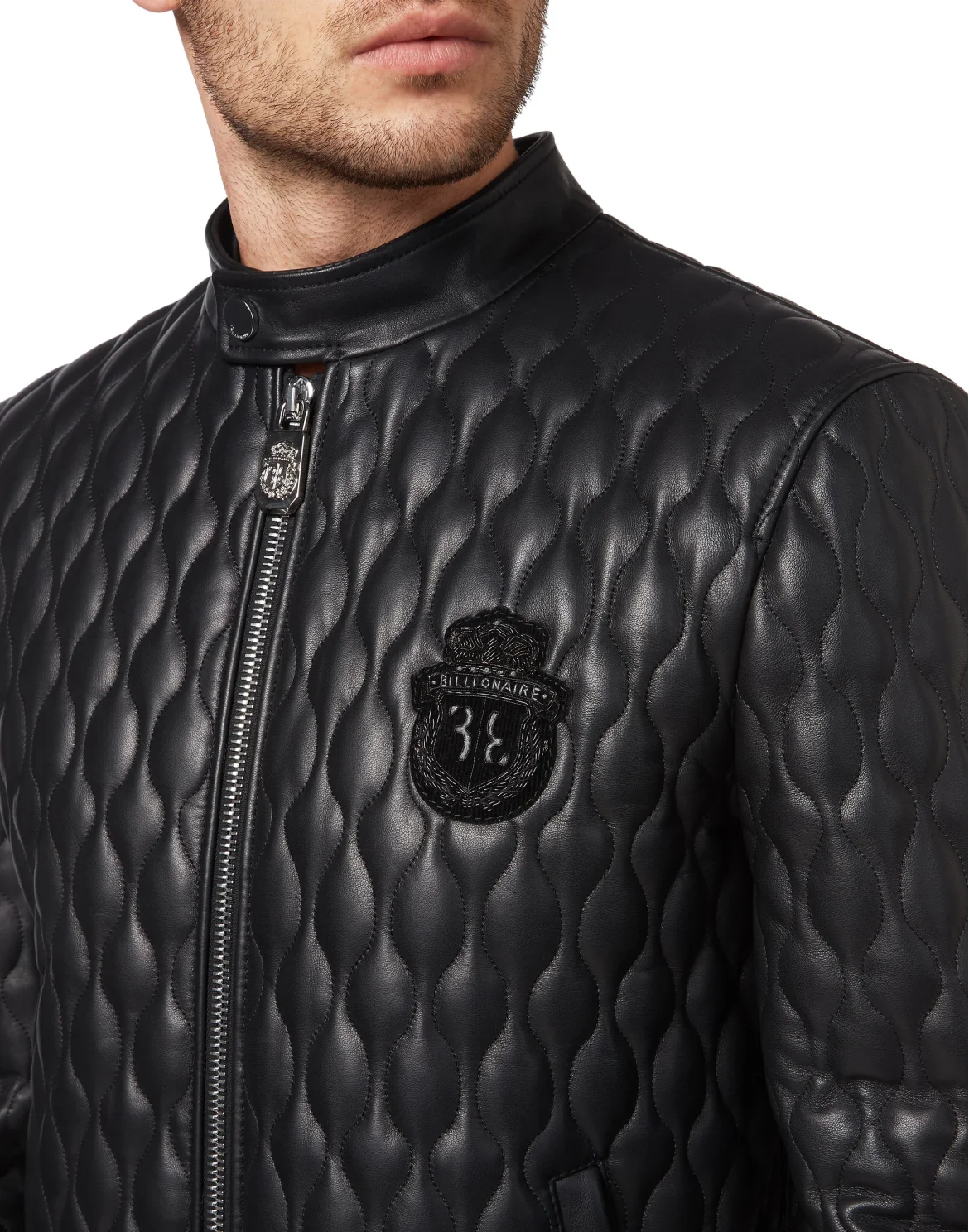 Quilted Leather Jacket, цвет: Черный