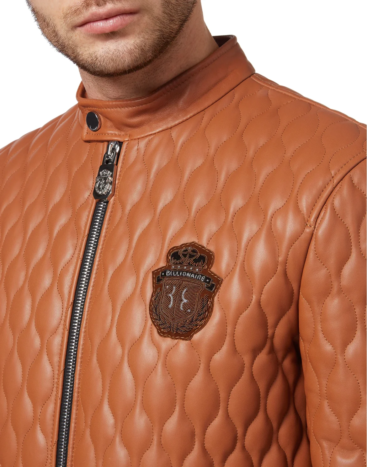 Quilted Leather Jacket, цвет: Коричневый