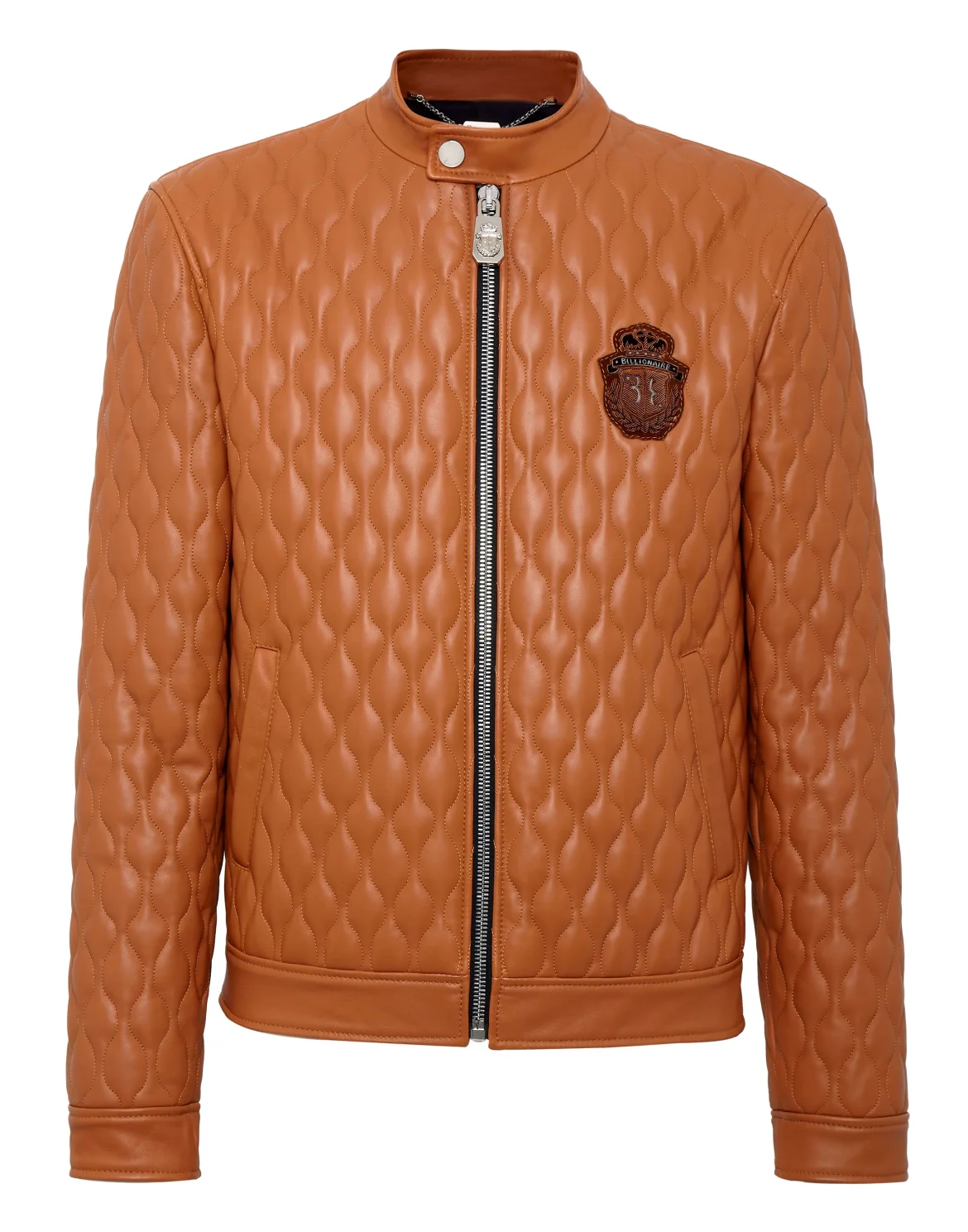 Quilted Leather Jacket, цвет: Коричневый