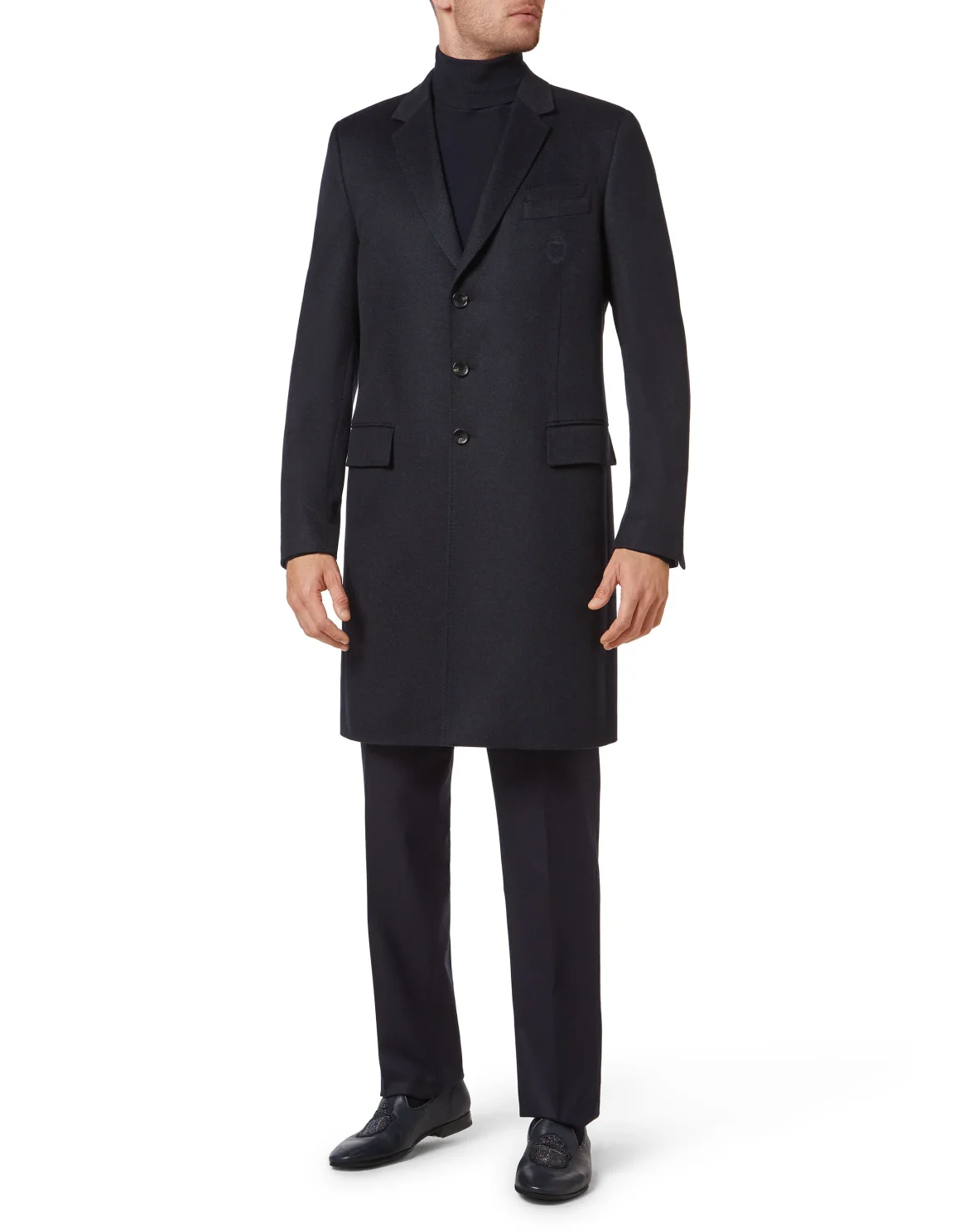 Long Cashmere Coat, цвет: Синий