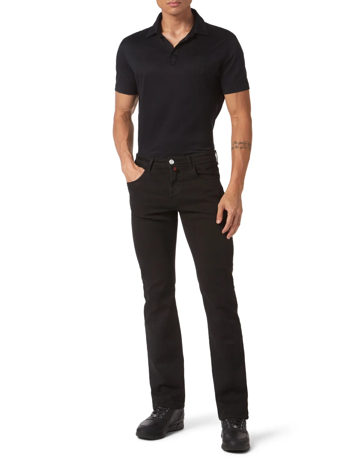 Denim Trousers Regular Fit, цвет: Черный