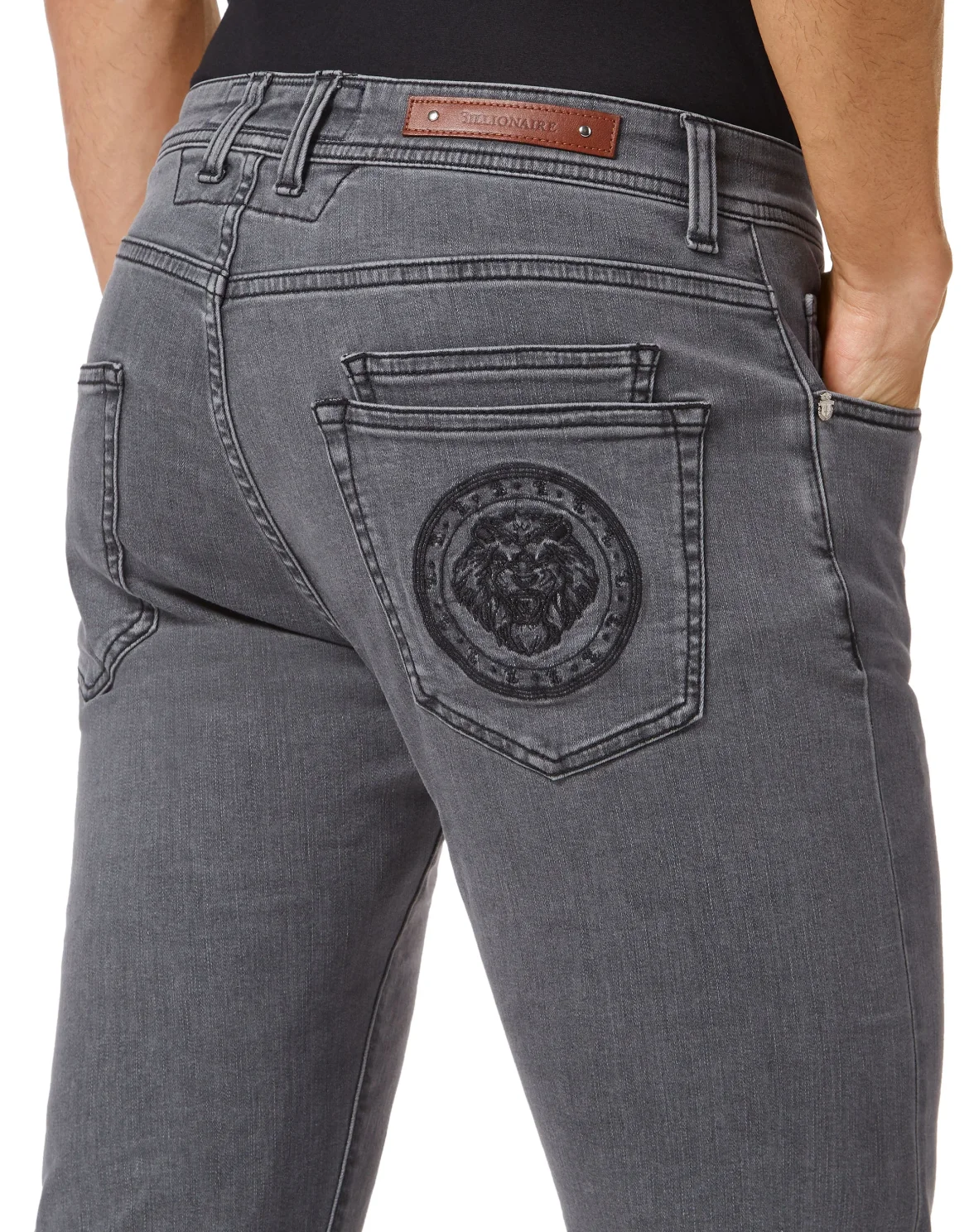 Denim Trousers Regular Fit, цвет: Серый