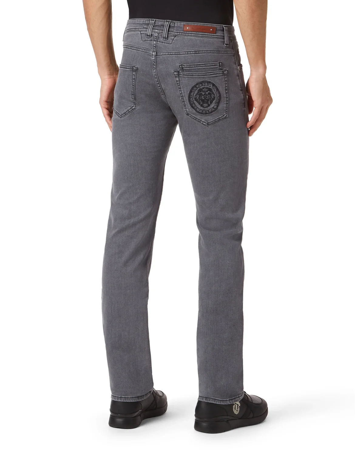 Denim Trousers Regular Fit, цвет: Серый