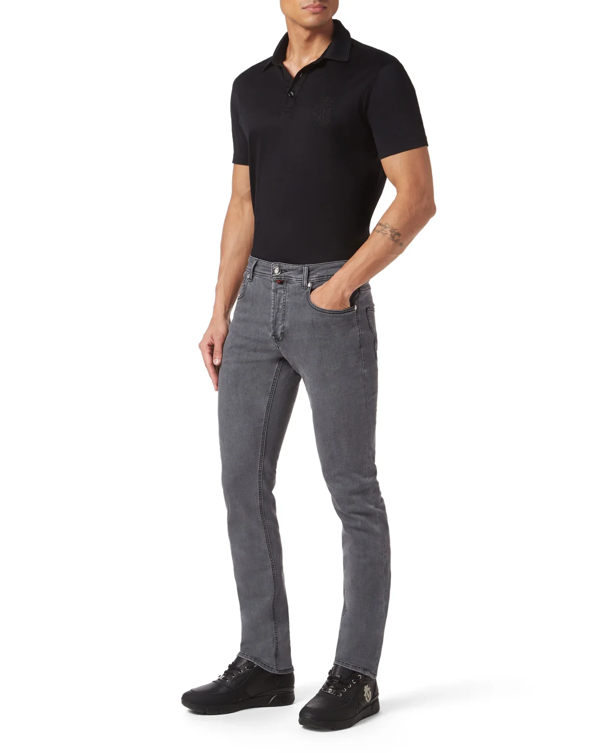 Denim Trousers Super Straight Cut Fit, цвет: Серый
