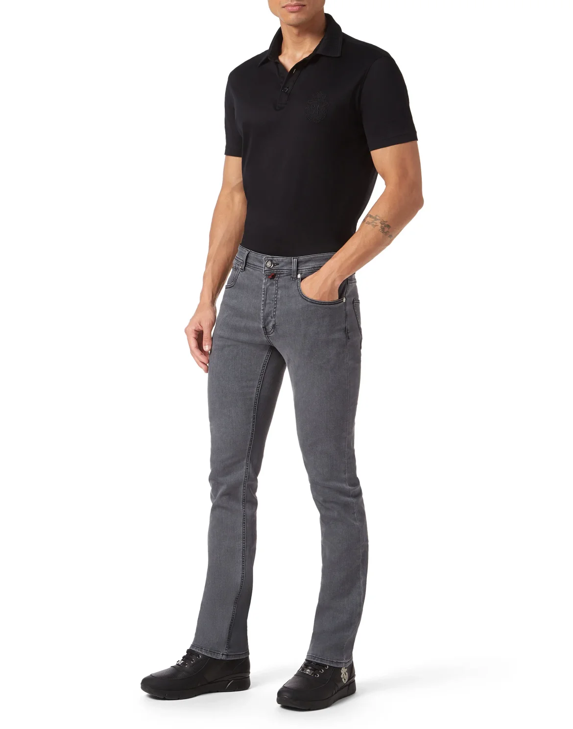 Denim Trousers Super Straight Cut Fit, цвет: Серый