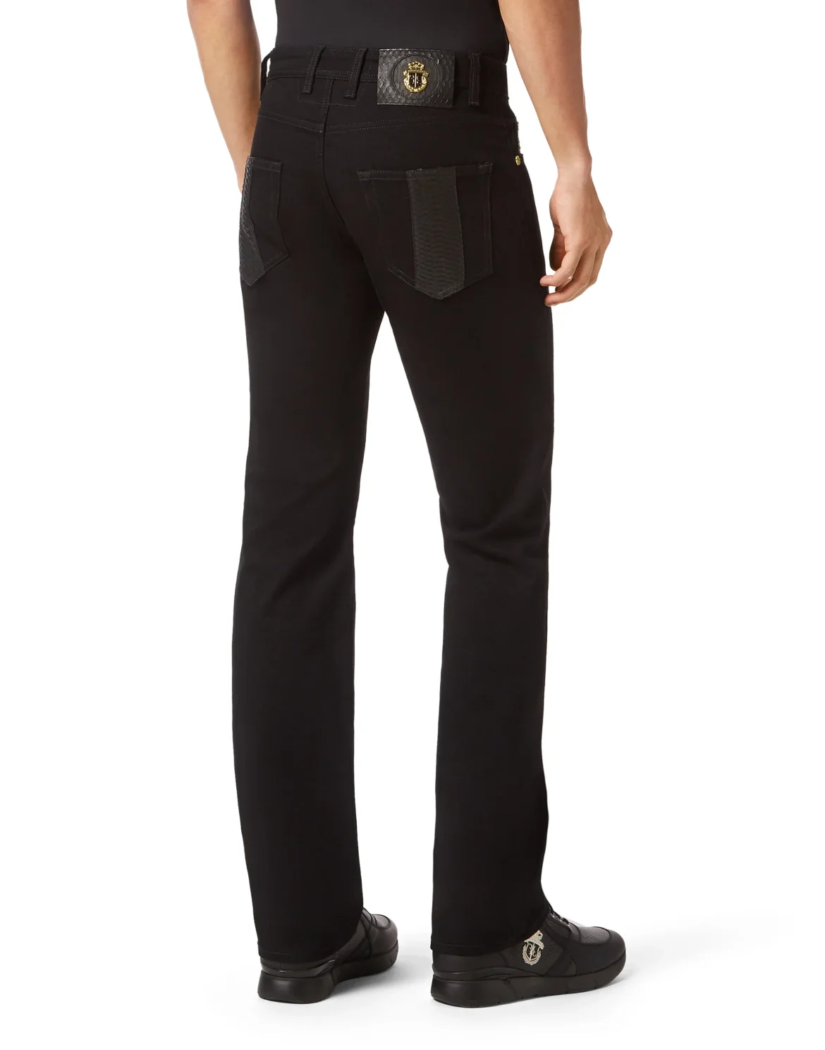 Denim Trousers Super Straight Cut Fit Elaphe, цвет: Черный