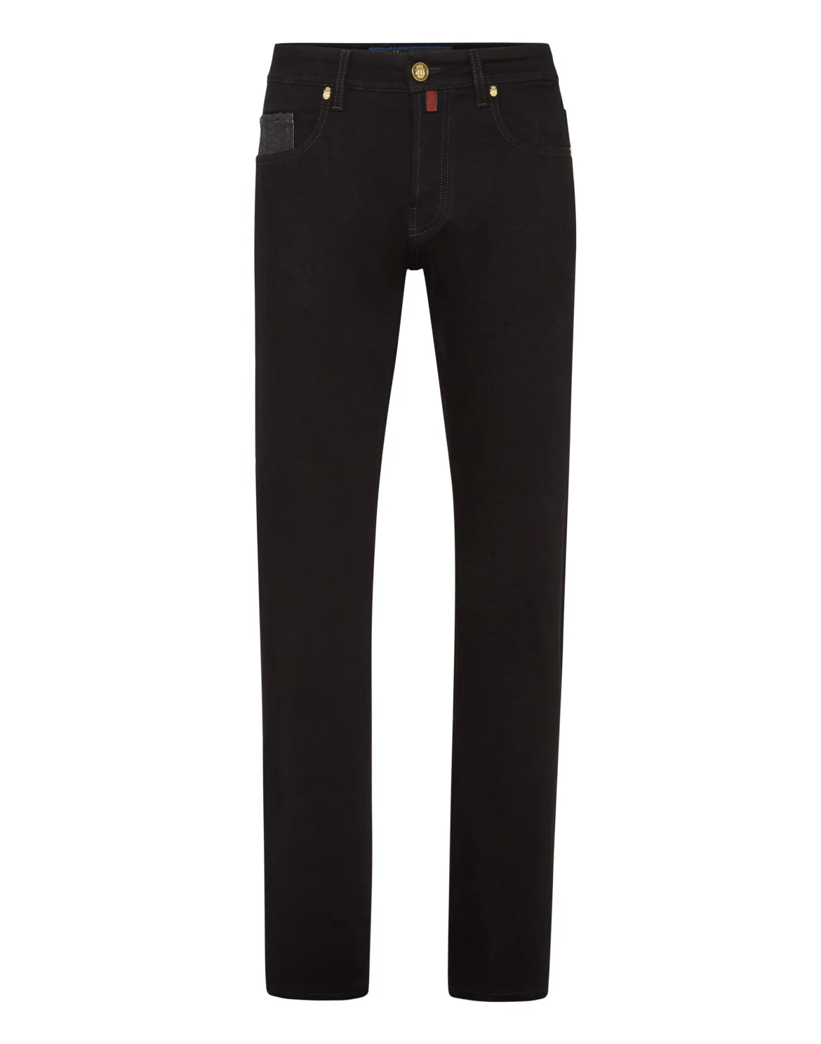 Denim Trousers Super Straight Cut Fit Elaphe, цвет: Черный