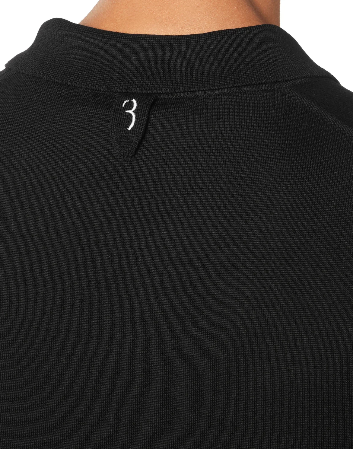 Wool and Silk Pullover Polo-Neck LS, цвет: Черный