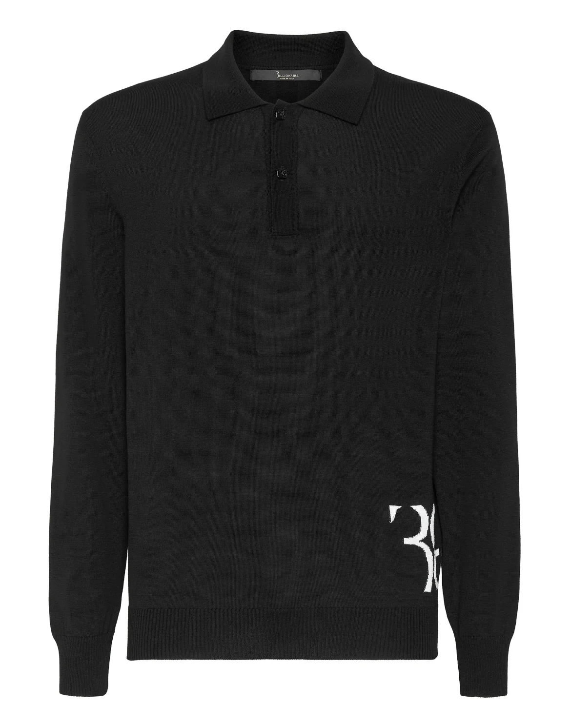 Wool and Silk Pullover Polo-Neck LS, цвет: Черный