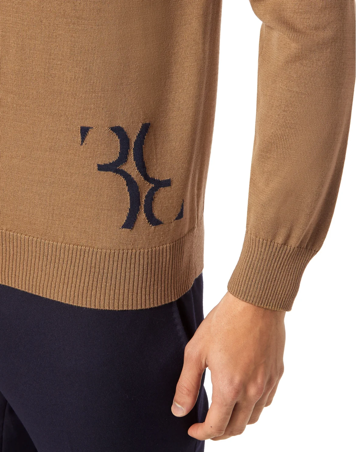 Wool and Silk Pullover Polo-Neck LS, цвет: Бежевый
