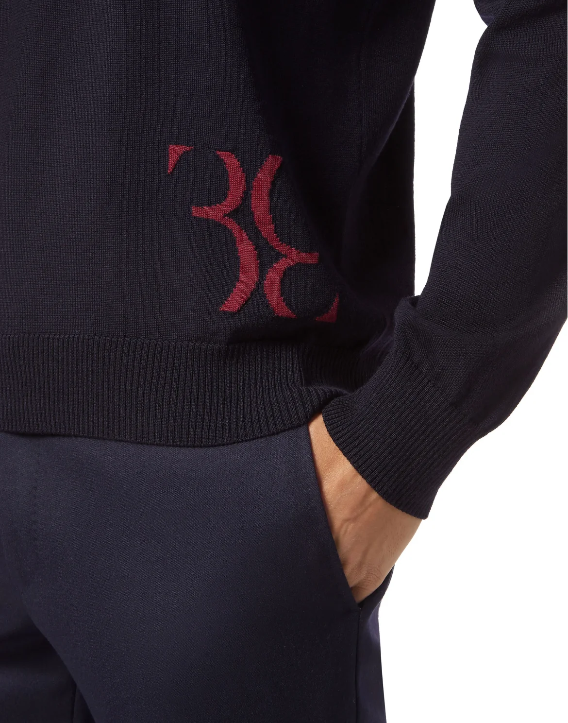 Wool and Silk Pullover Polo-Neck LS, цвет: Синий