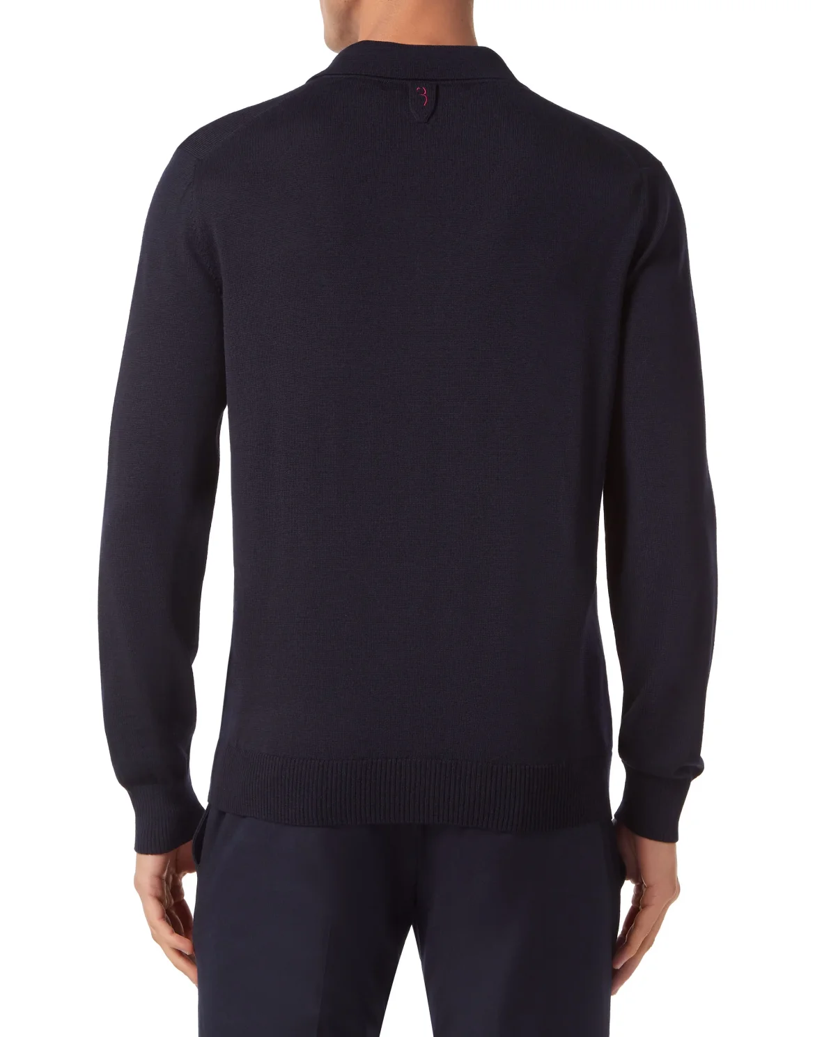 Wool and Silk Pullover Polo-Neck LS, цвет: Синий