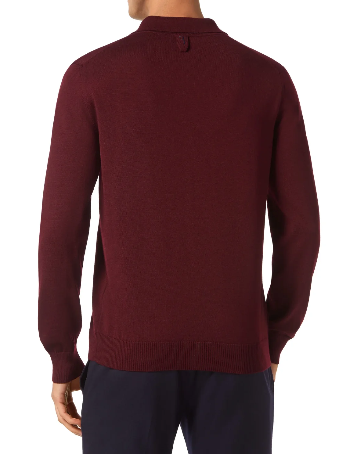 Wool and Silk Pullover Polo-Neck LS, цвет: Красный