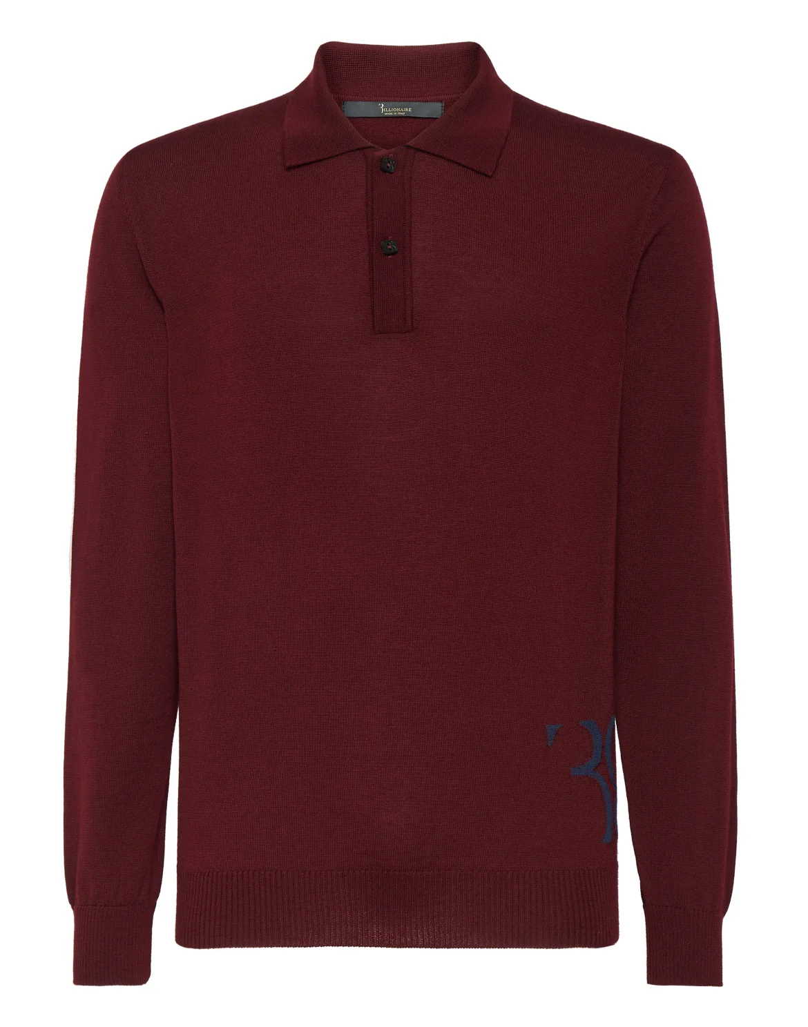 Wool and Silk Pullover Polo-Neck LS, цвет: Красный