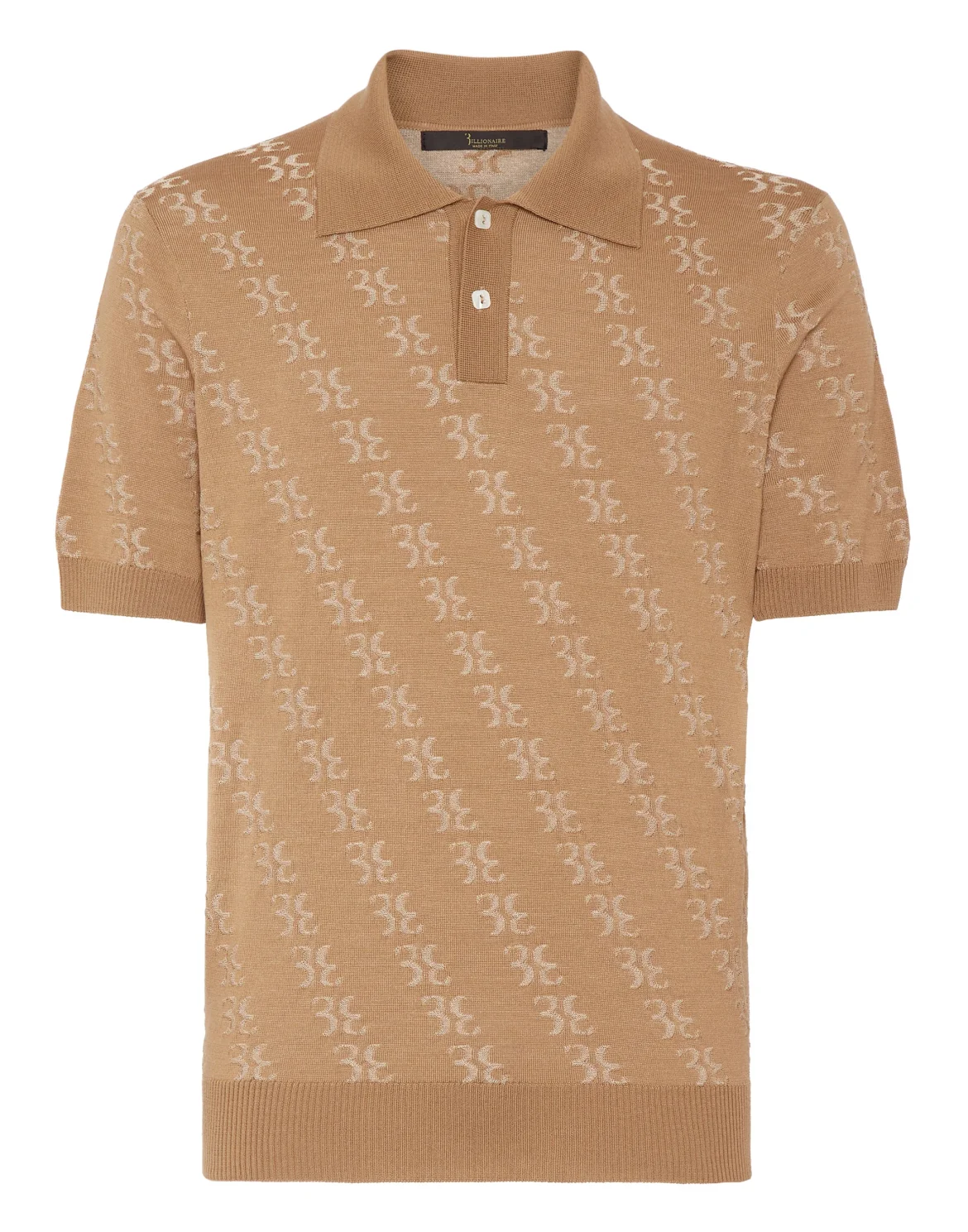 Wool and Silk Pullover Polo-Neck SS, цвет: Бежевый